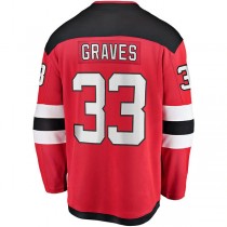 NJ.Devils #33 Ryan Graves Fanatics Branded Breakaway Player Jersey Red Stitched American Hockey Jerseys