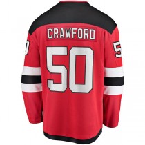 NJ.Devils #50 Corey Crawford Fanatics Branded Youth Breakaway Player Jersey Red Stitched American Hockey Jerseys