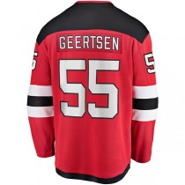 NJ.Devils #55 Mason Geertsen Fanatics Branded Home Breakaway Player Jersey Red Stitched American Hockey Jerseys