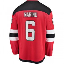 NJ.Devils #6 John Marino Fanatics Branded Home Breakaway Player Jersey Red Stitched American Hockey Jerseys