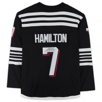 NJ.Devils #7 Dougie Hamilton Fanatics Authentic Autographed Branded Alternate Breakaway Jersey Black Stitched American Hockey Jerseys