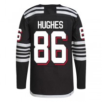 NJ.Devils #86 Jack Hughes 2021-22 Alternate Primegreen Authentic Pro Player Jersey Black Stitched American Hockey Jerseys