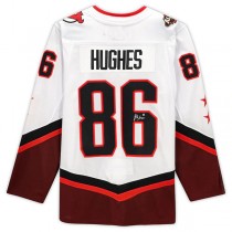 NJ.Devils #86 Jack Hughes Fanatics Authentic Autographed 2022 All-Star Game White Stitched American Hockey Jerseys