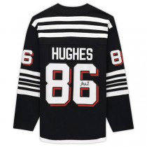 NJ.Devils #86 Jack Hughes Fanatics Authentic Autographed Alternate Breakaway Jersey Black Stitched American Hockey Jerseys