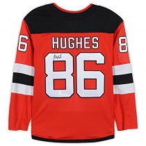 NJ.Devils #86 Jack Hughes Fanatics Authentic Autographed Breakaway Jersey Red Stitched American Hockey Jerseys