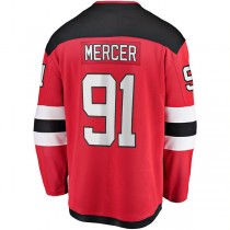 NJ.Devils #91 Dawson Mercer Fanatics Branded Home Breakaway Jersey Red Stitched American Hockey Jerseys