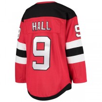 NJ.Devils #9 Taylor Hall Home Premier Player Jersey Red Stitched American Hockey Jerseys