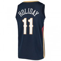 NO.Pelicans #11 Jrue Holiday Swingman Jersey Navy Stitched American Basketball Jersey