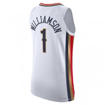 NO.Pelicans #1 Zion Williamson 2021-22 Authentic Player Jersey City Edition White Stitched American Basketball Jersey