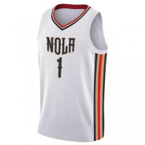 NO.Pelicans #1 Zion Williamson 2021-22 Swingman Jersey City Edition White Stitched American Basketball Jersey
