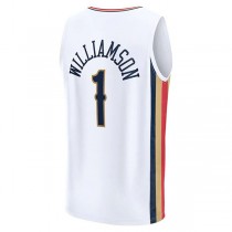 NO.Pelicans #1 Zion Williamson Fanatics Branded 2021-22 Fast Break Replica Jersey City Edition White Stitched American Basketball Jersey
