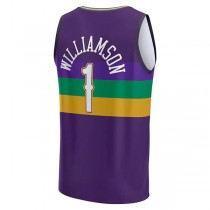 NO.Pelicans #1 Zion Williamson Fanatics Branded 2022-23 Fastbreak Jersey City Edition Purple Stitched American Basketball Jersey