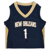 NO.Pelicans #1 Zion Williamson Infant Replica Jersey Icon Edition Navy Stitched American Basketball Jersey