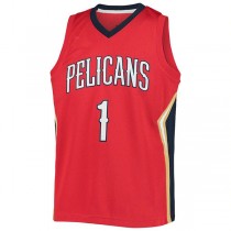 NO.Pelicans #1 Zion Williamson Jordan Brand 2020-21 Swingman Player Jersey Statement Edition Red Stitched American Basketball Jersey