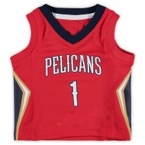 NO.Pelicans #1 Zion Williamson Jordan Brand Infant 2020-21 Jersey Statement Edition Red Statement Edition Stitched American Basketball Jersey