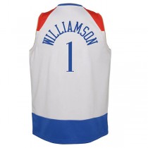 NO.Pelicans #1 Zion Williamson Preschool 2020-21 Swingman Jersey City Edition White Stitched American Basketball Jersey