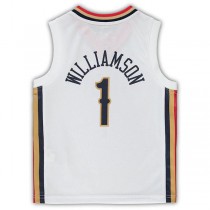NO.Pelicans #1 Zion Williamson Preschool Logo 2021-22 City Edition Replica Jersey White Stitched American Basketball Jersey