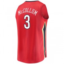 NO.Pelicans #3 C.J. McCollum Fanatics Branded 2021-22 Fast Break Replica Player Jersey Red Statement Edition Stitched American Basketball Jersey