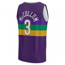 NO.Pelicans #3 C.J. McCollum Fanatics Branded 2022-23 Fastbreak Jersey City Edition Purple Stitched American Basketball Jersey