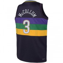 NO.Pelicans #3 C.J. McCollum Swingman Jersey City Edition Purple Stitched American Basketball Jersey
