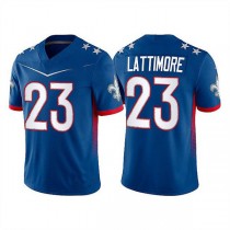 NO.Saints #23 Marshon Lattimore 2022 Royal Pro Bowl Stitched Jersey American Football Jersey