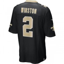 NO.Saints #2 Jameis Winston Black Game Jersey Stitched American Football Jerseys
