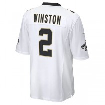 NO.Saints #2 Jameis Winston White Game Player Jersey Stitched American Football Jerseys