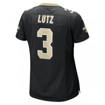 NO.Saints #3 Wil Lutz Black Game Jersey Stitched American Football Jerseys