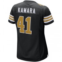 NO.Saints #41 Alvin Kamara Black Alternate Game Player Jersey Stitched American Football Jersey