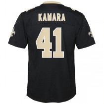 NO.Saints #41 Alvin Kamara Black Game Jersey Stitched American Football Jersey