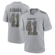 NO.Saints #41 Alvin Kamara Gray Atmosphere Fashion Game Jersey Stitched American Football Jersey