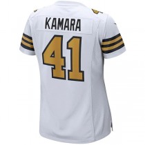 NO.Saints #41 Alvin Kamara White Alternate Game Player Jersey Stitched American Football Jersey