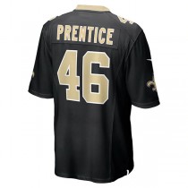 NO.Saints #46 Adam Prentice Black Game Player Jersey Stitched American Football Jersey