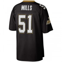 NO.Saints #51 Sam Mills Mitchell & Ness Black 1987 Legacy Replica Jersey Stitched American Football Jerseys