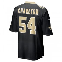 NO.Saints #54 Taco Charlton Black Game Player Jersey Stitched American Football Jerseys