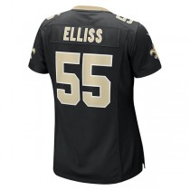NO.Saints #55 Kaden Elliss Black Game Jersey Stitched American Football Jerseys