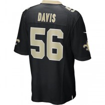 NO.Saints #56 Demario Davis Black Game Jersey Stitched American Football Jersey