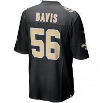NO.Saints #56 Demario Davis Black Game Player Jersey Stitched American Football Jersey