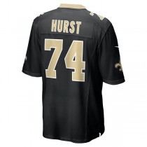 NO.Saints #74 James Hurst Black Game Jersey Stitched American Football Jerseys