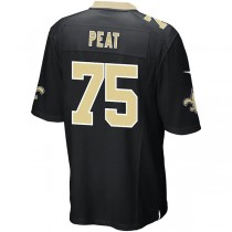 NO.Saints #75 Andrus Peat Black Game Player Jersey Stitched American Football Jersey