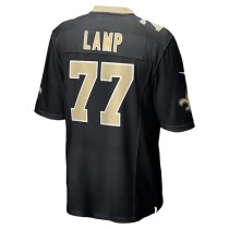 NO.Saints #77 Forrest Lamp Black Game Player Jersey Stitched American Football Jerseys