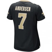 NO.Saints #7 Morten Andersen Morten Andersen Black Game Retired Player Jersey Stitched American Football Jerseys