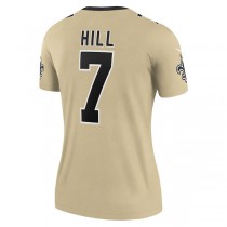 NO.Saints #7 Taysom Hill Gold Inverted Legend Jersey Stitched American Football Jerseys