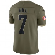 NO.Saints #7 Taysom Hill Olive 2022 Salute To Service Limited Jersey Stitched American Football Jerseys