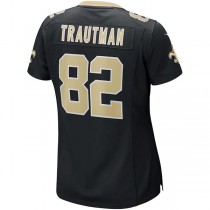 NO.Saints #82 Adam Trautman Black Game Jersey Stitched American Football Jersey