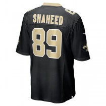 NO.Saints #89 Rashid Shaheed Black Game Player Jersey Stitched American Football Jerseys