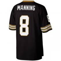 NO.Saints #8 Archie Manning Mitchell & Ness Black Legacy Replica Jersey Stitched American Football Jersey