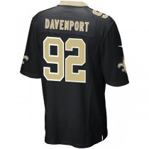 NO.Saints #92 Marcus Davenport Black Game Player Jersey Stitched American Football Jerseys