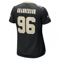 NO.Saints #96 Carl Granderson Black Game Jersey Stitched American Football Jerseys