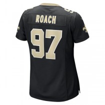 NO.Saints #97 Malcolm Roach Black Team Game Jersey Stitched American Football Jerseys